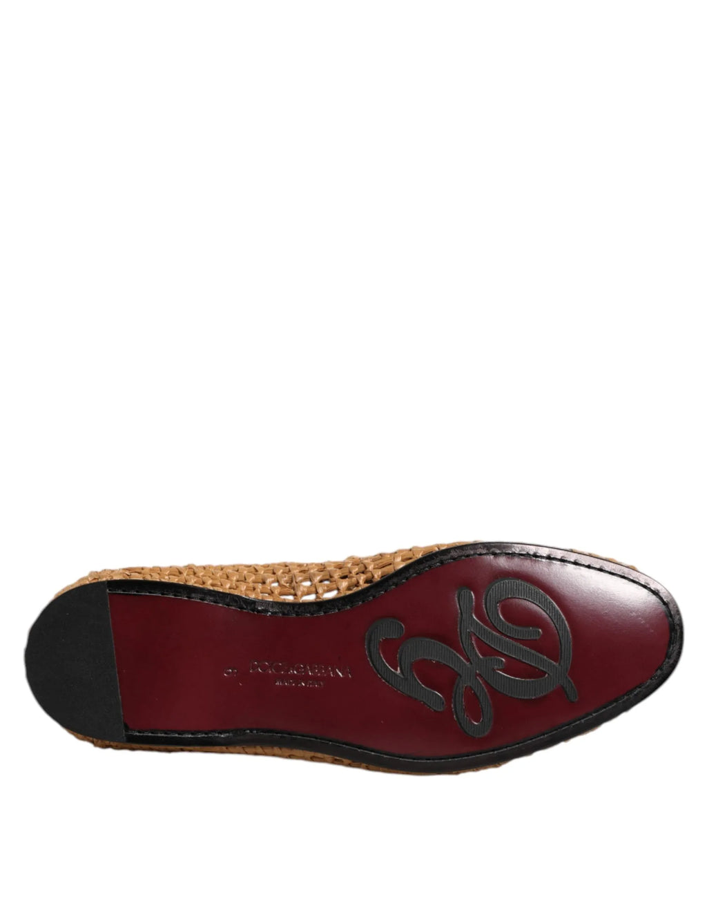 Dolce & Gabbana Brown Woven Raffia Slip On Loafers Shoes - Zeiniez