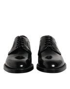 Dolce & Gabbana Black Calf Leather Lace Up Dress Derby Shoes - Zeiniez