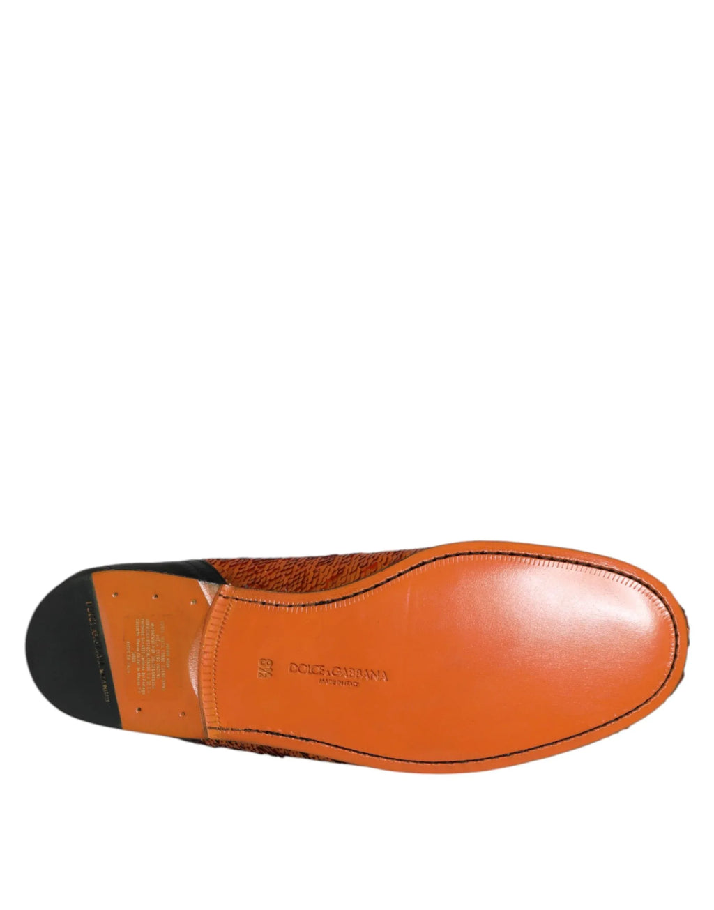 Dolce & Gabbana Orange Sequin Embellished Men Loafers Shoes - Zeiniez
