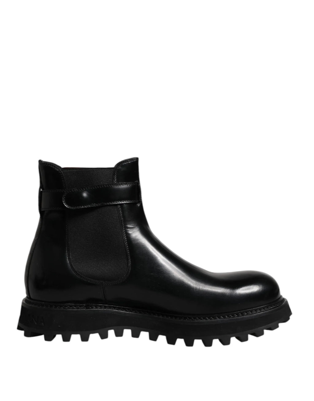 Dolce & Gabbana Black Belted DG Logo Men Chelsea Boots Shoes - Zeiniez