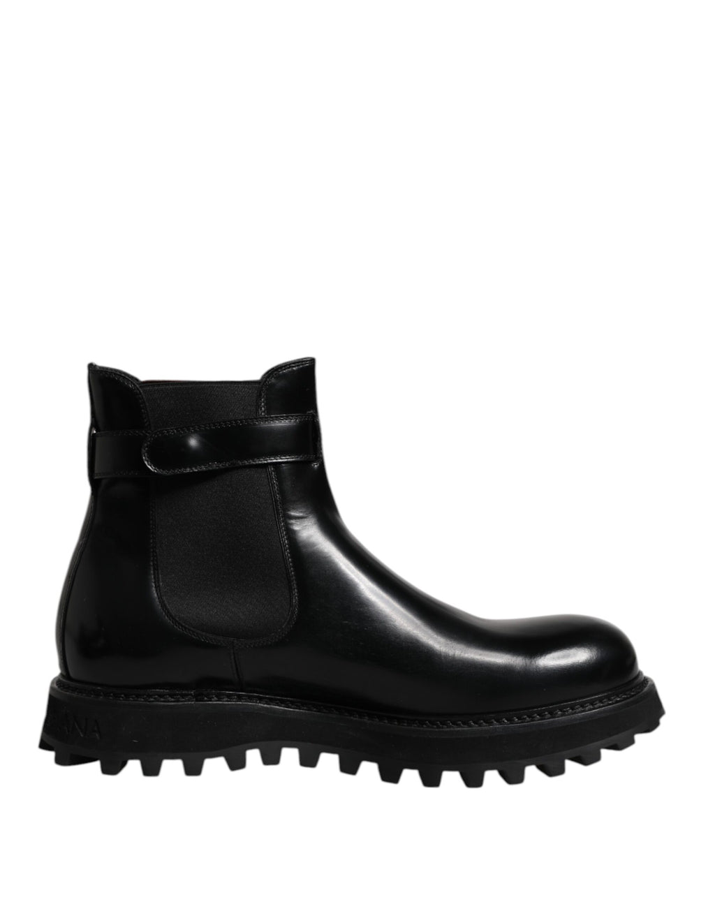 Dolce & Gabbana Black Belted DG Logo Men Chelsea Boots Shoes