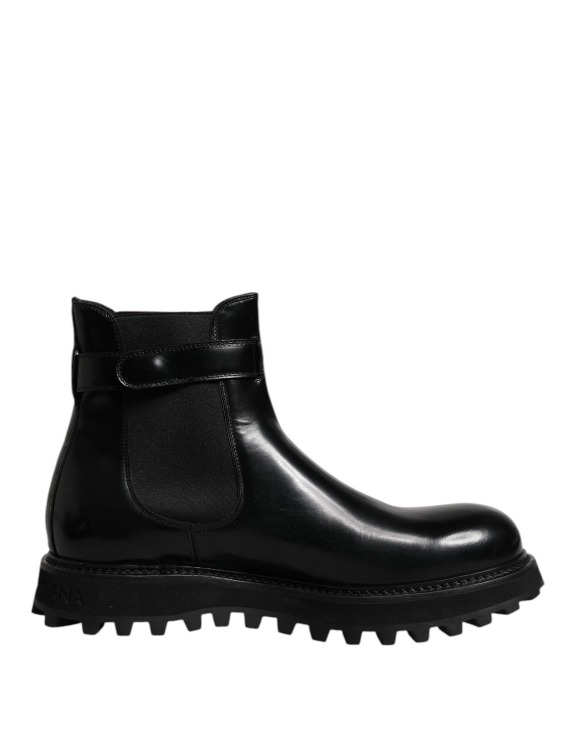 Dolce & Gabbana Black Belted DG Logo Men Chelsea Boots Shoes