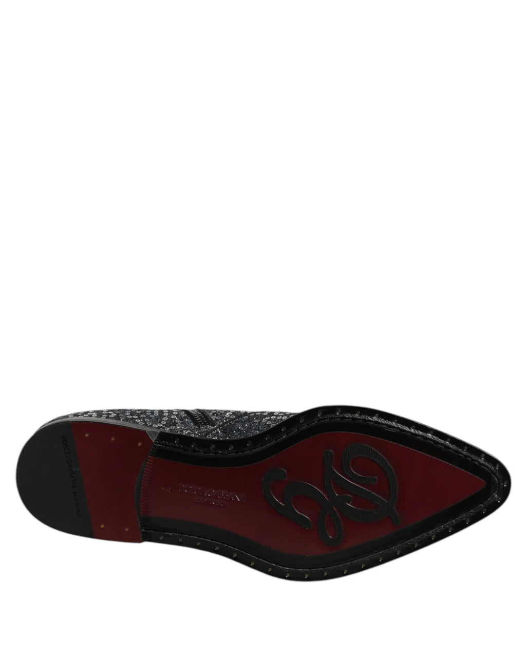 Dolce & Gabbana Dark Gray Cotton Sequined Chelsea Boots Shoes - Zeiniez