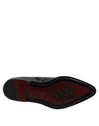 Dolce & Gabbana Dark Gray Cotton Sequined Chelsea Boots Shoes - Zeiniez