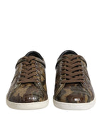 Dolce & Gabbana Brown Exotic Leather Low Top Sneakers Shoes - Zeiniez