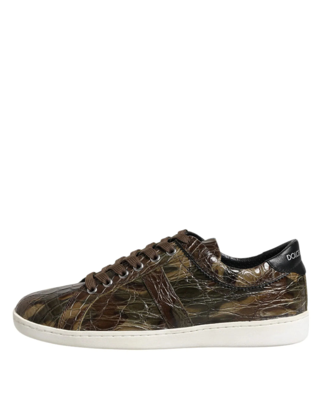 Dolce & Gabbana Brown Exotic Leather Low Top Sneakers Shoes - Zeiniez