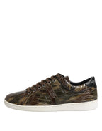 Dolce & Gabbana Brown Exotic Leather Low Top Sneakers Shoes - Zeiniez