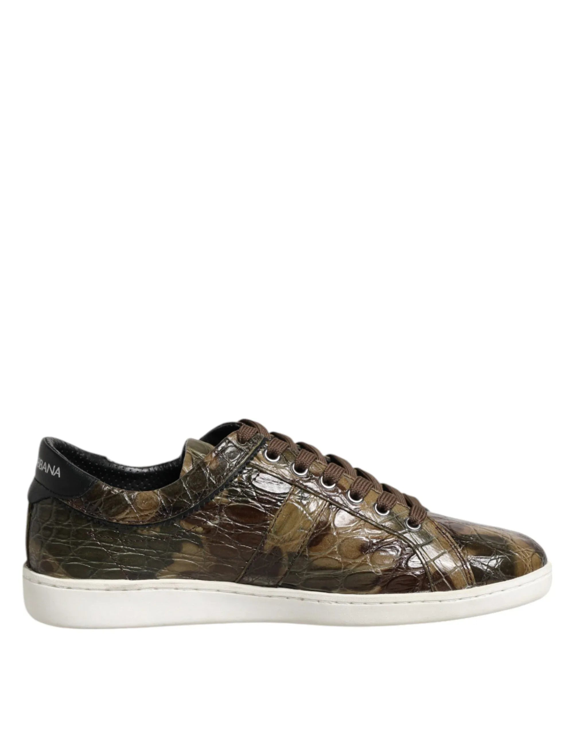 Dolce & Gabbana Brown Exotic Leather Low Top Sneakers Shoes - Zeiniez