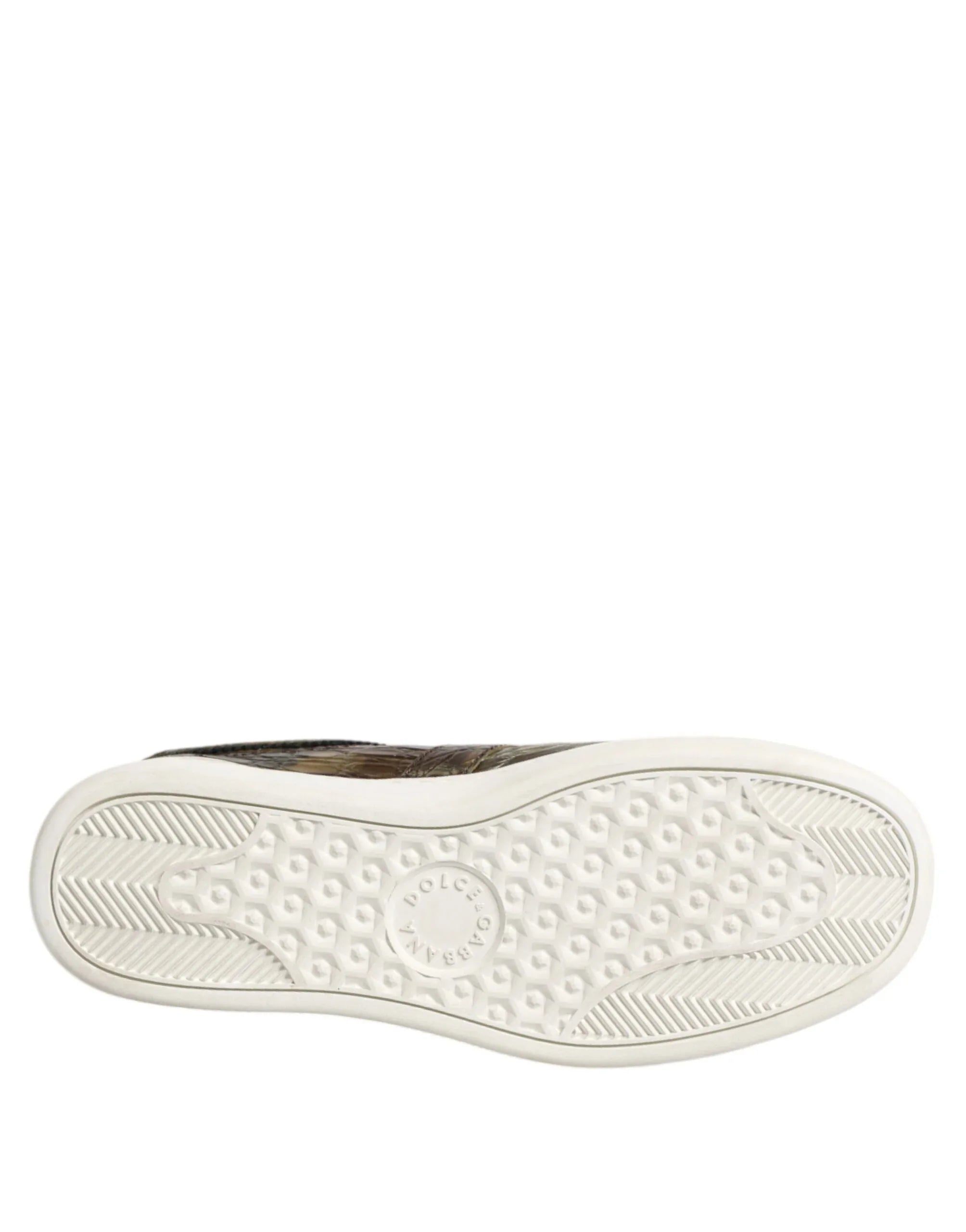 Dolce & Gabbana Brown Exotic Leather Low Top Sneakers Shoes - Zeiniez