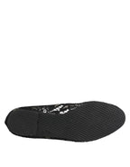Dolce & Gabbana Black Taormina Lace Slip On Flats Shoes - Zeiniez