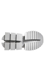 Dolce & Gabbana Silver Leather Super Queen Sneakers Shoes - Zeiniez