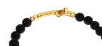 Nialaya Matte Onyx Stone Gold CZ Cross 925 Silver Bracelet - Zeiniez