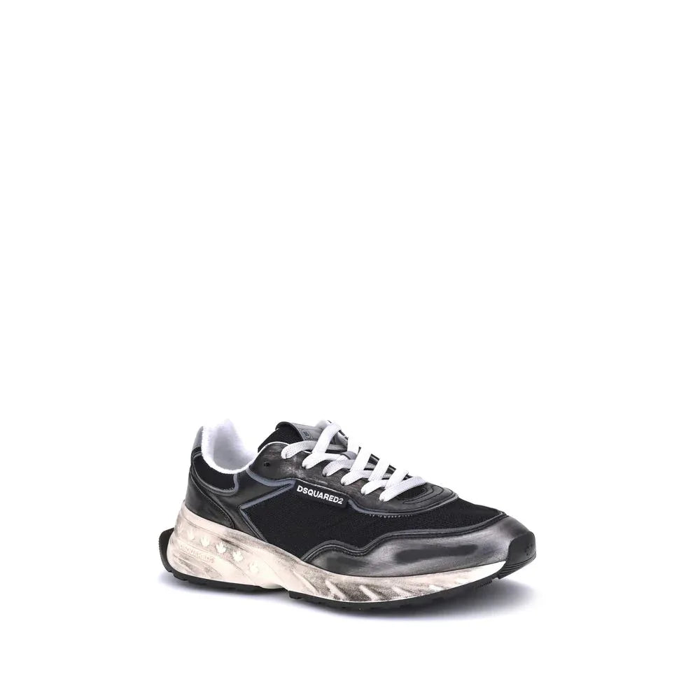 Dsquared² Black Calf Leather Bos Taurus Athletic Sneakers - Zeiniez