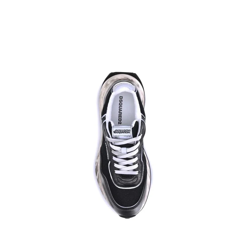 Dsquared² Black Calf Leather Bos Taurus Athletic Sneakers - Zeiniez