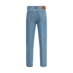 Valentino Blue Cotton Straight-Leg Jeans - Zeiniez