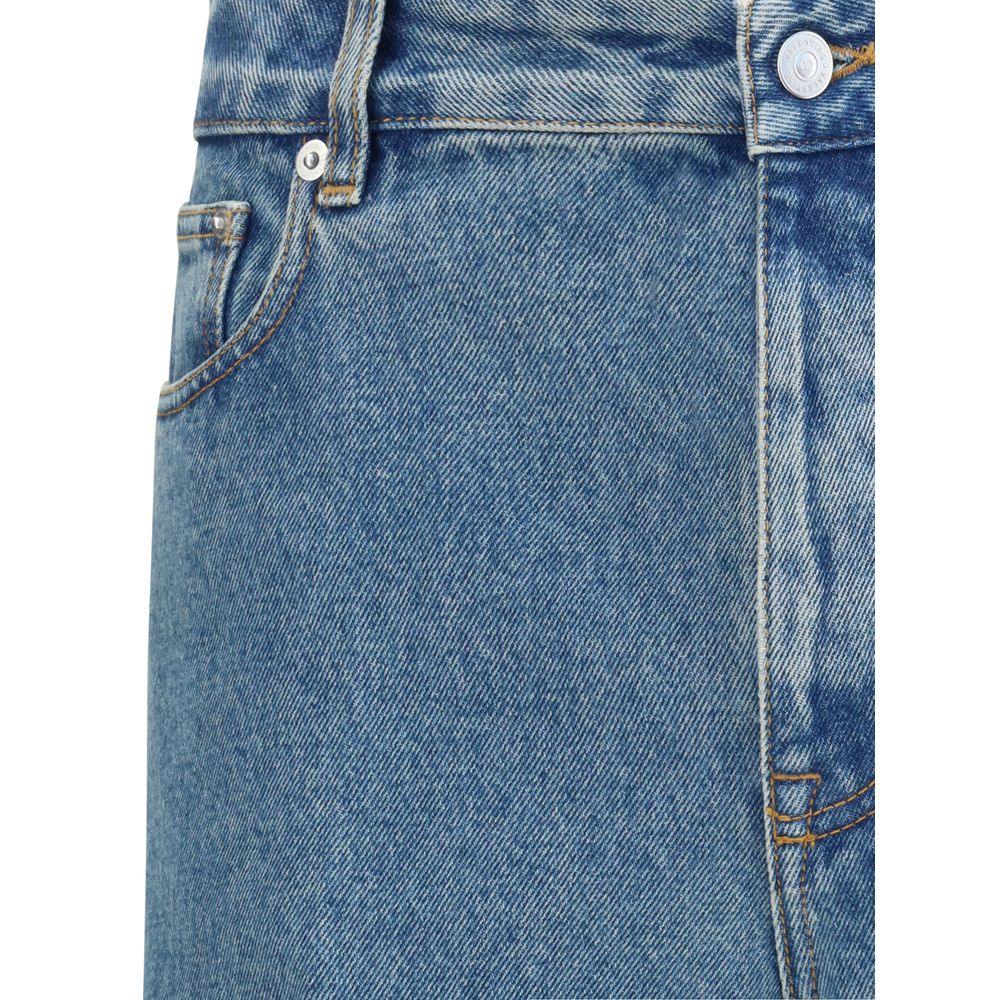Valentino Blue Cotton Straight-Leg Jeans - Zeiniez
