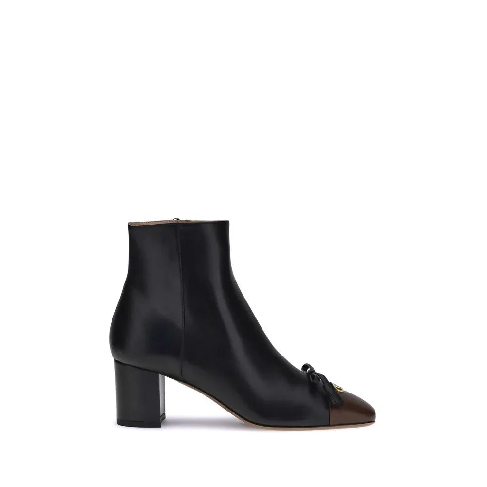 Valentino Garavani Black Goatskin Ankle Boots - Zeiniez