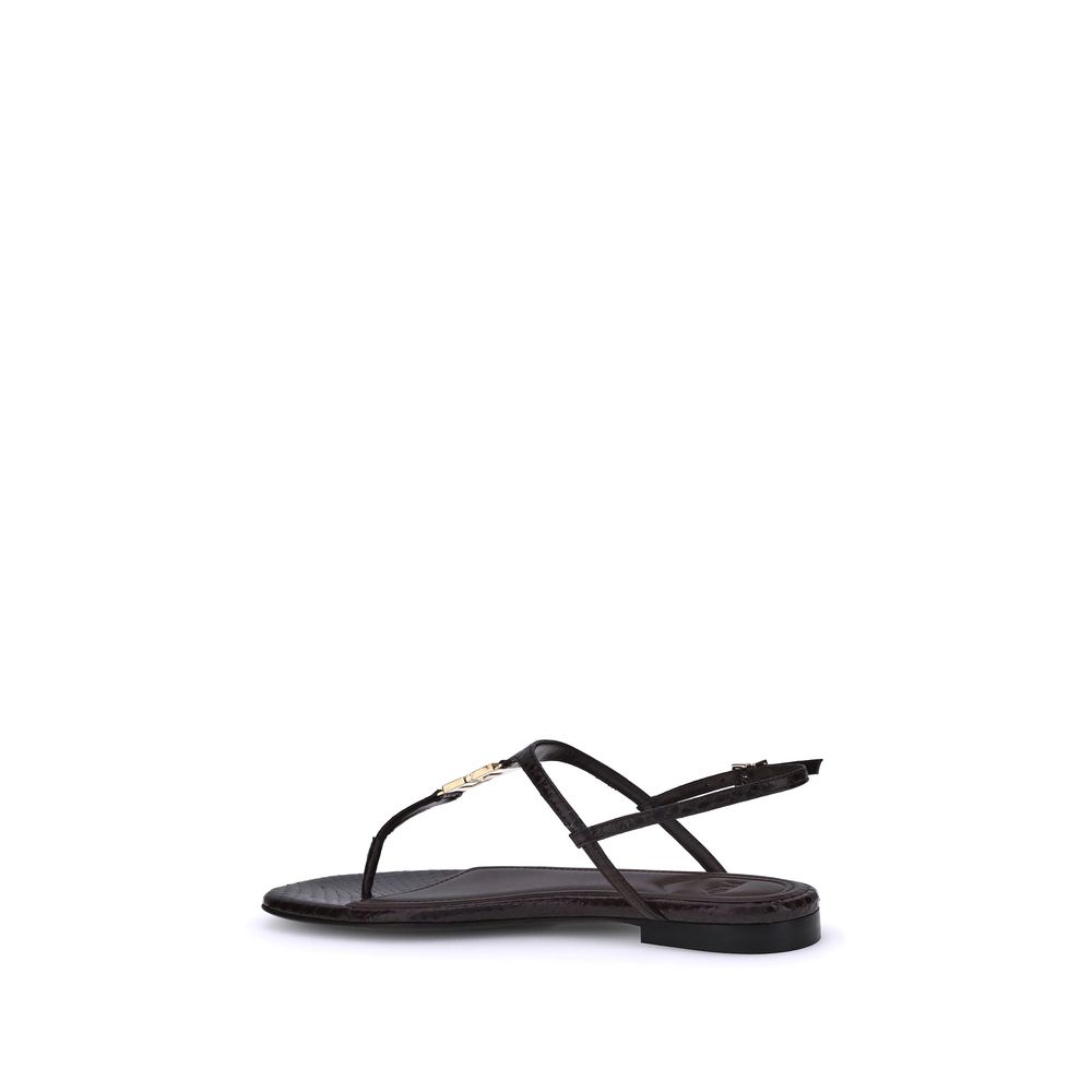 Fendi Multicolor Calf Leather Bos Taurus Flat Sandals