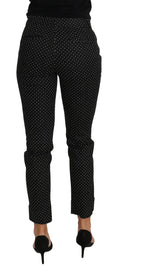 Dolce & Gabbana Black Dress Polka Dot Cropped Straight Pants - Zeiniez