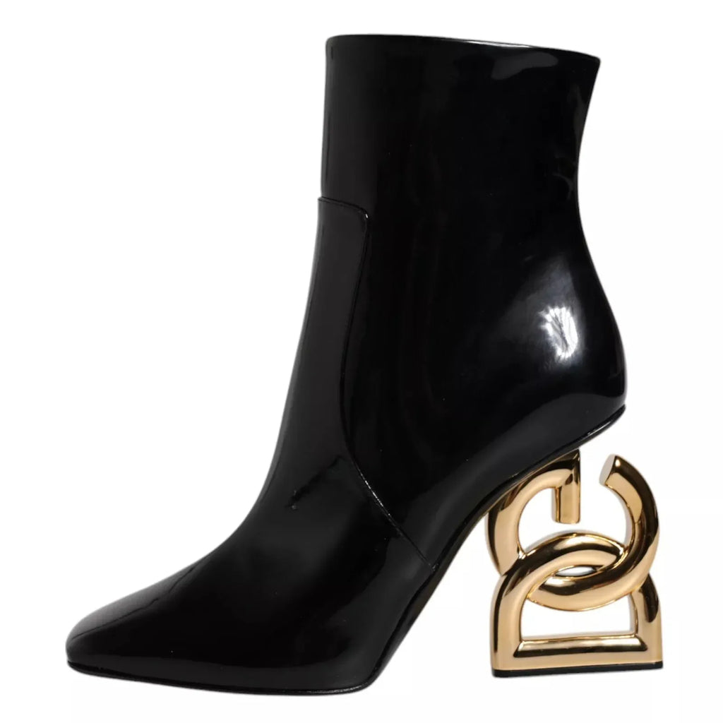 Dolce & Gabbana Black Jackie Leather Mid Calf Boots Shoes - Zeiniez