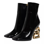 Dolce & Gabbana Black Jackie Leather Mid Calf Boots Shoes - Zeiniez