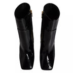 Dolce & Gabbana Black Jackie Leather Mid Calf Boots Shoes - Zeiniez
