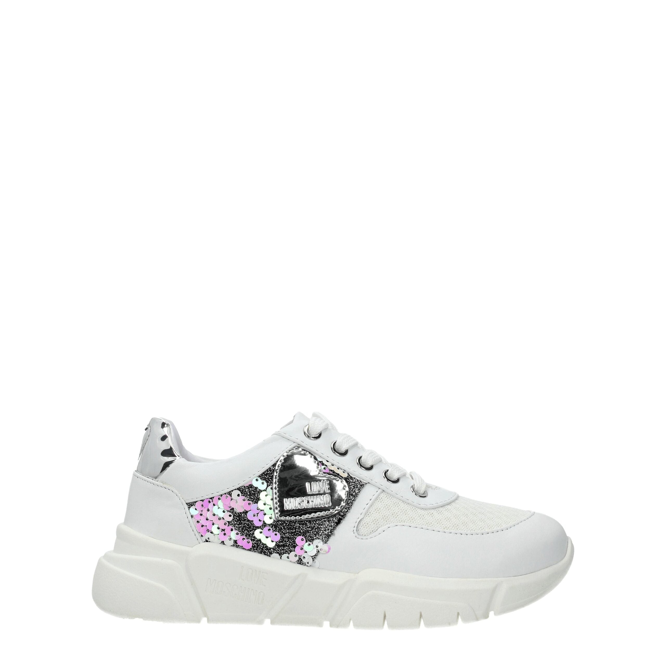Love Moschino White Fabric Chunky Sneakers - Zeiniez