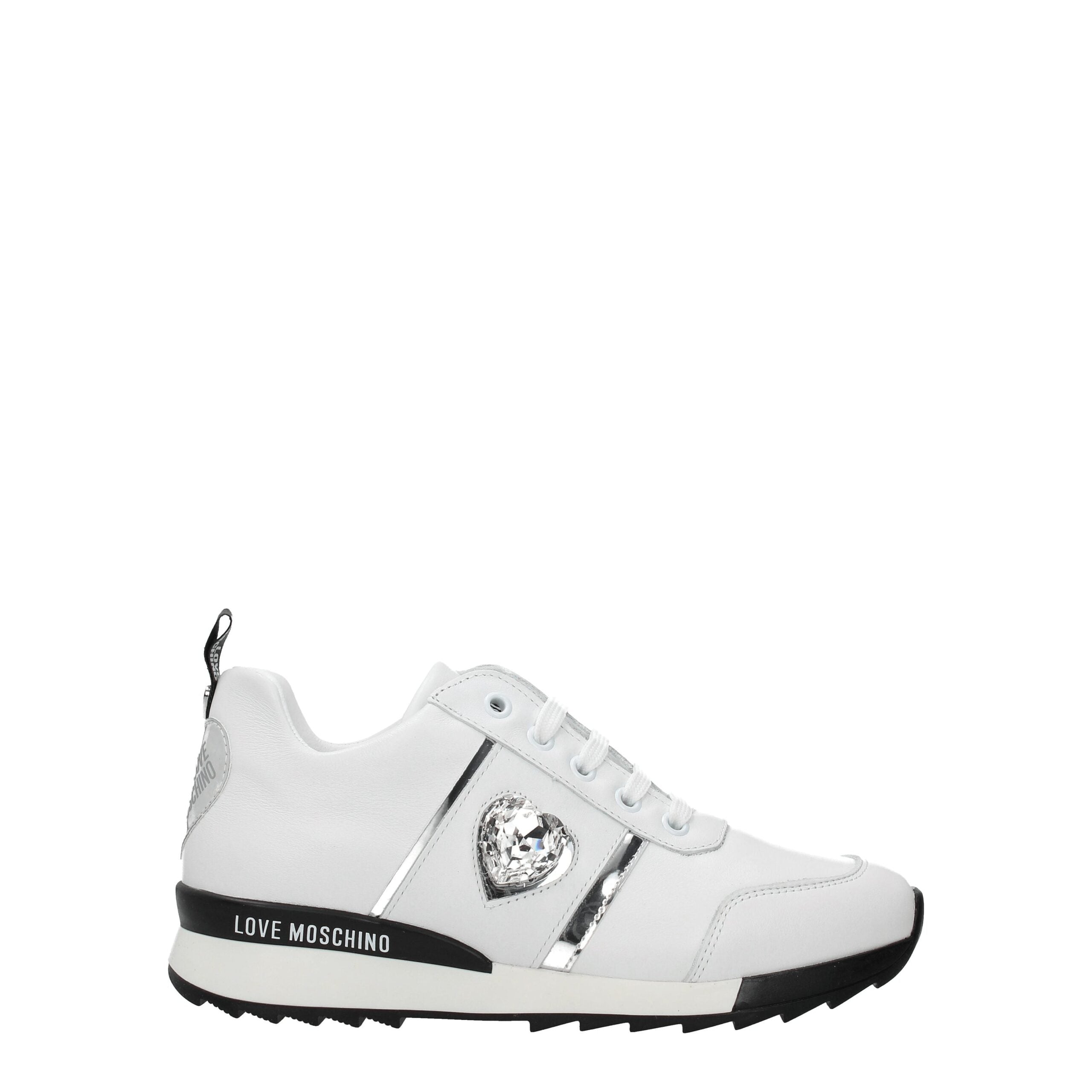 Love Moschino White Leather Low Top Sneakers - Zeiniez
