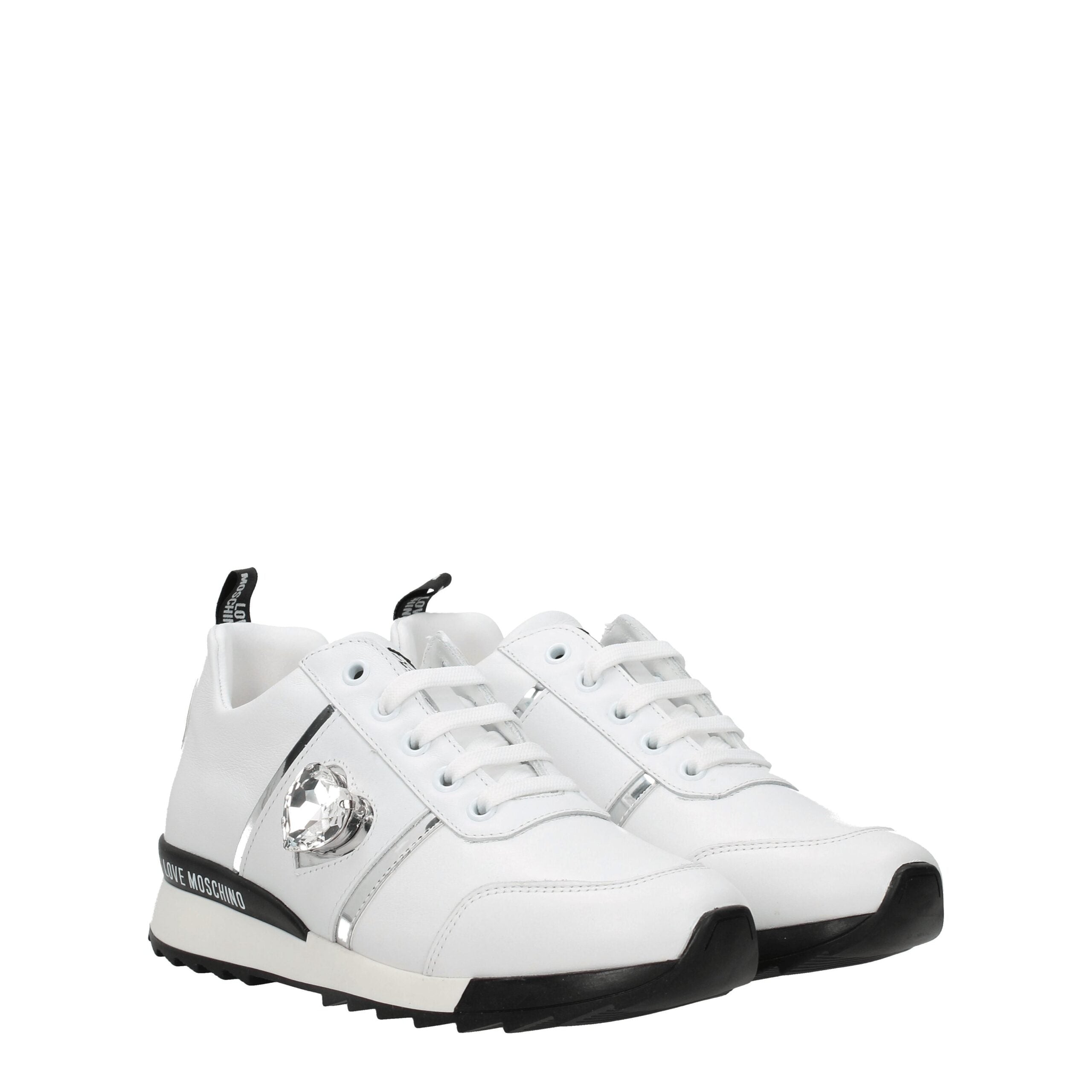 Love Moschino White Leather Low Top Sneakers - Zeiniez