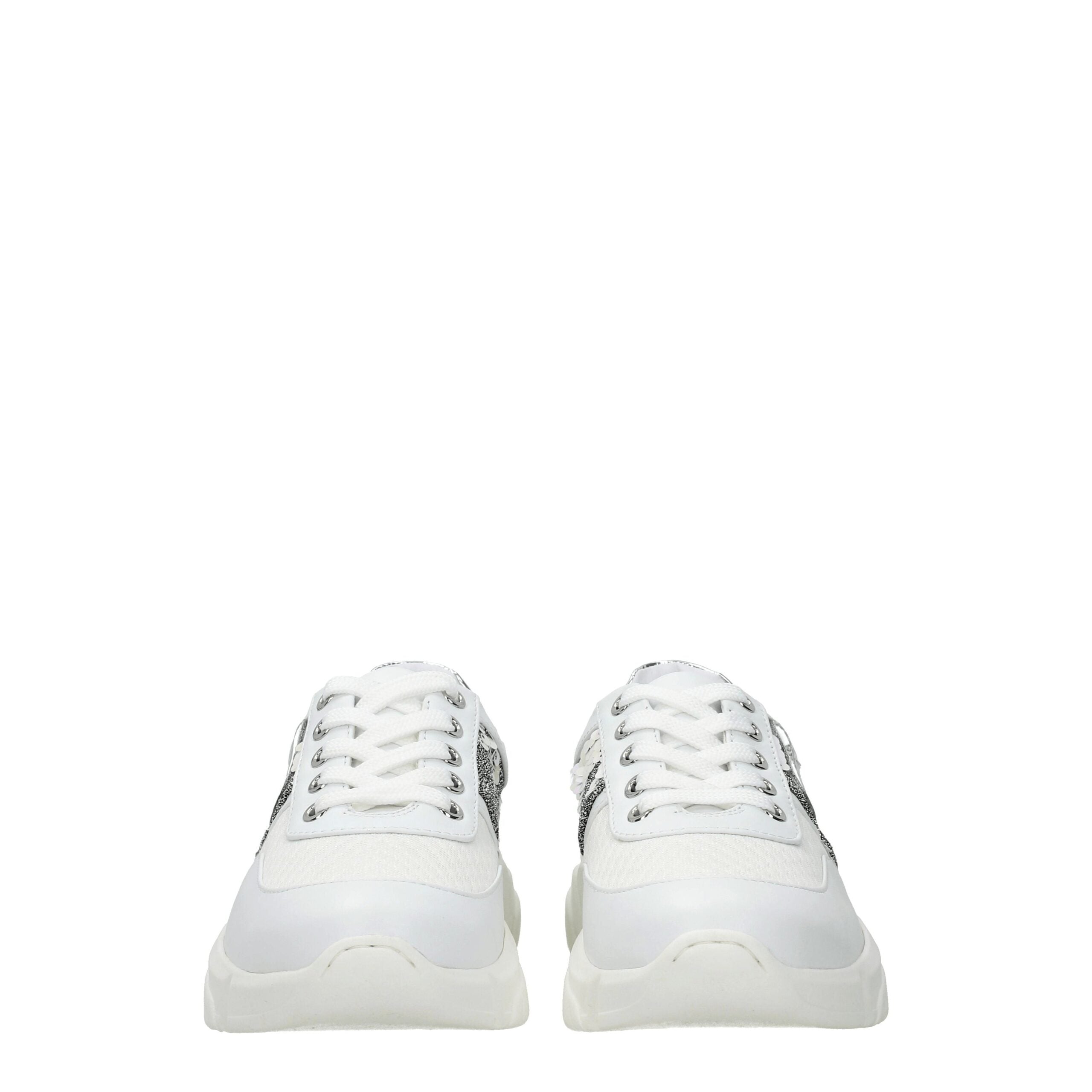 Love Moschino White Fabric Chunky Sneakers - Zeiniez