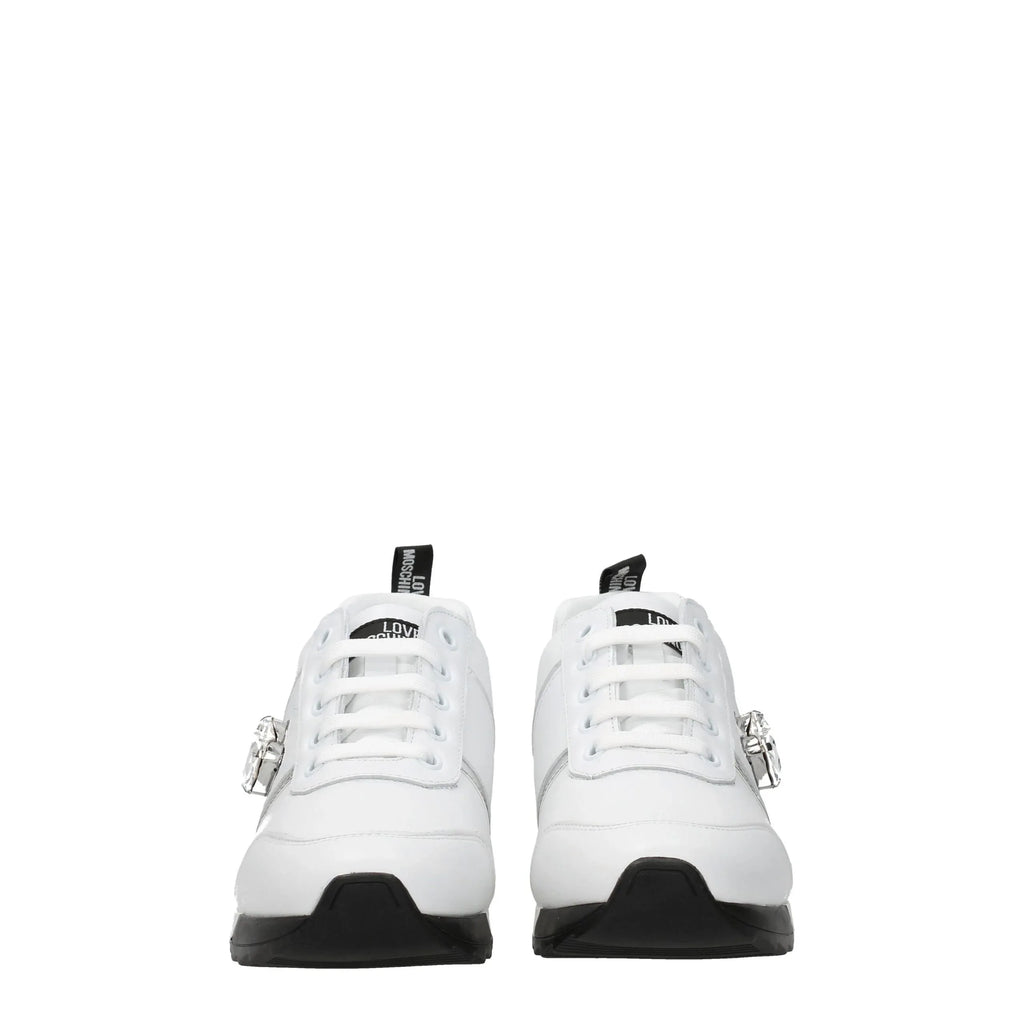 Love Moschino White Leather Low Top Sneakers - Zeiniez