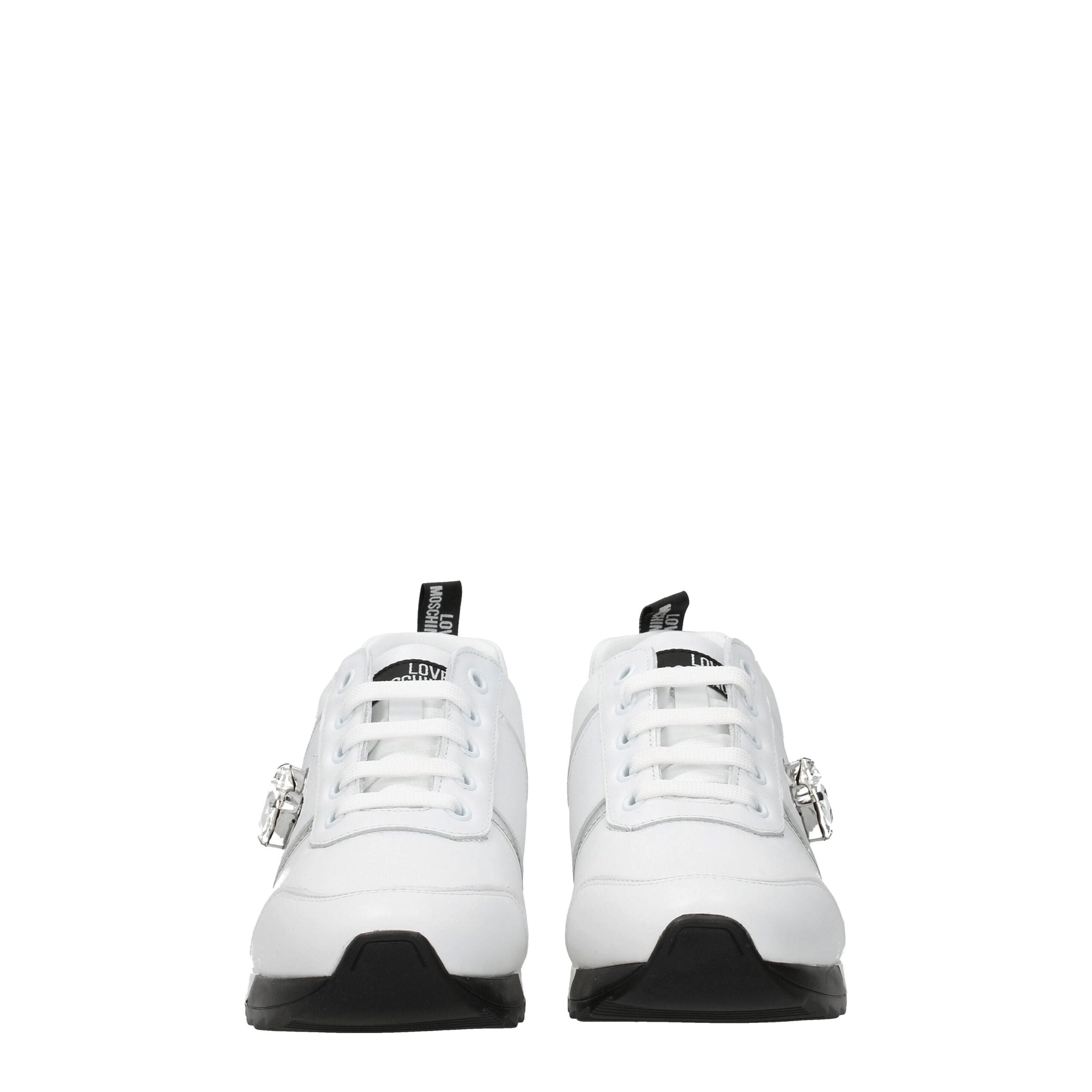 Love Moschino White Leather Low Top Sneakers - Zeiniez