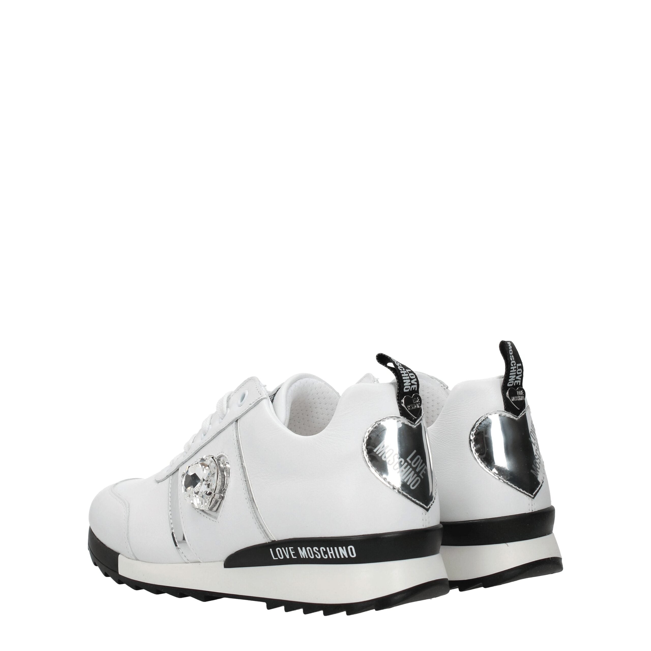Love Moschino White Leather Low Top Sneakers - Zeiniez