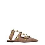 Valentino Garavani Pink Leather Flat Sandals - Zeiniez