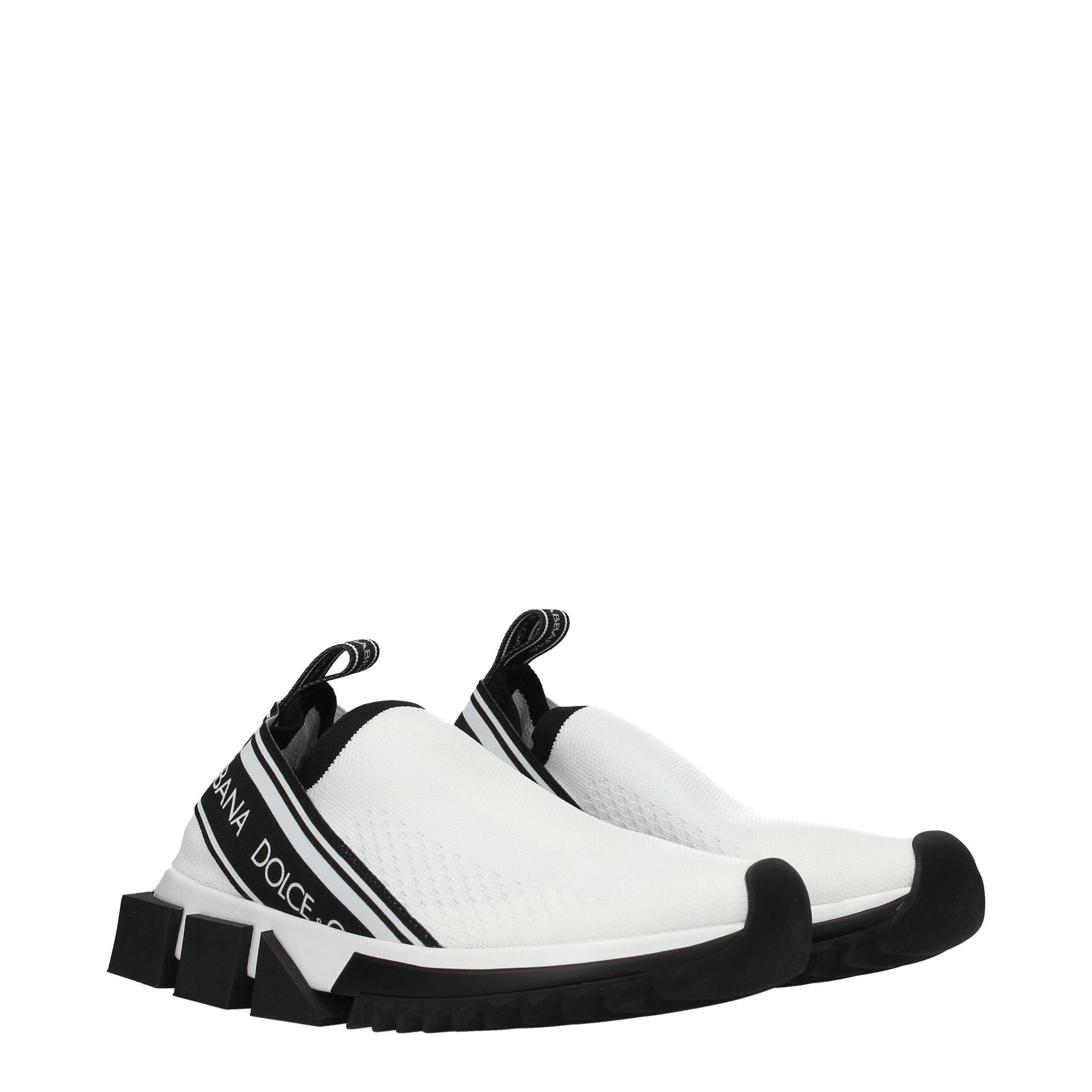 Dolce & Gabbana White Fabric Chunky Sneakers - Zeiniez