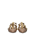 Valentino Garavani Pink Leather Flat Sandals - Zeiniez