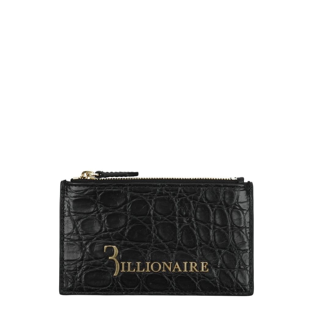 Billionaire Italian Couture Black Crocodile Cardholder - Zeiniez