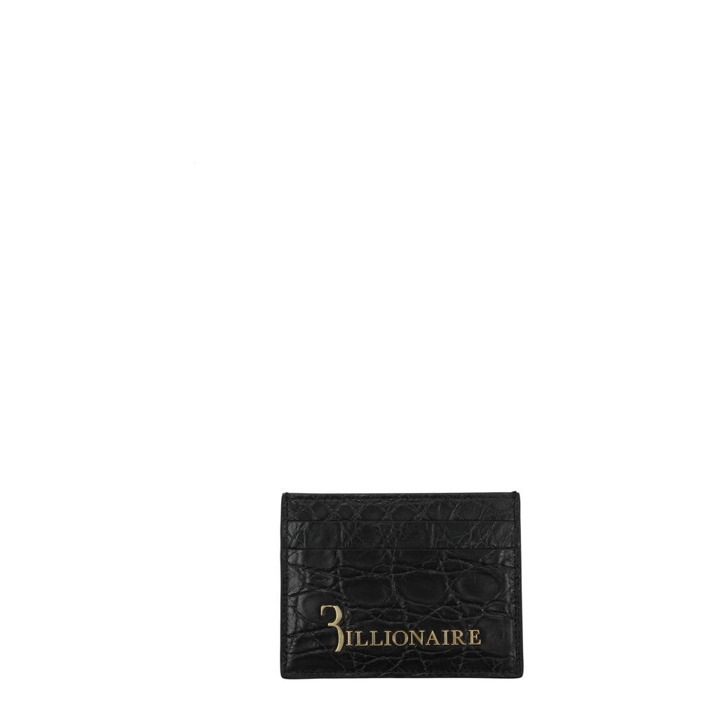 Billionaire Italian Couture Black Crocodile Cardholder - Zeiniez