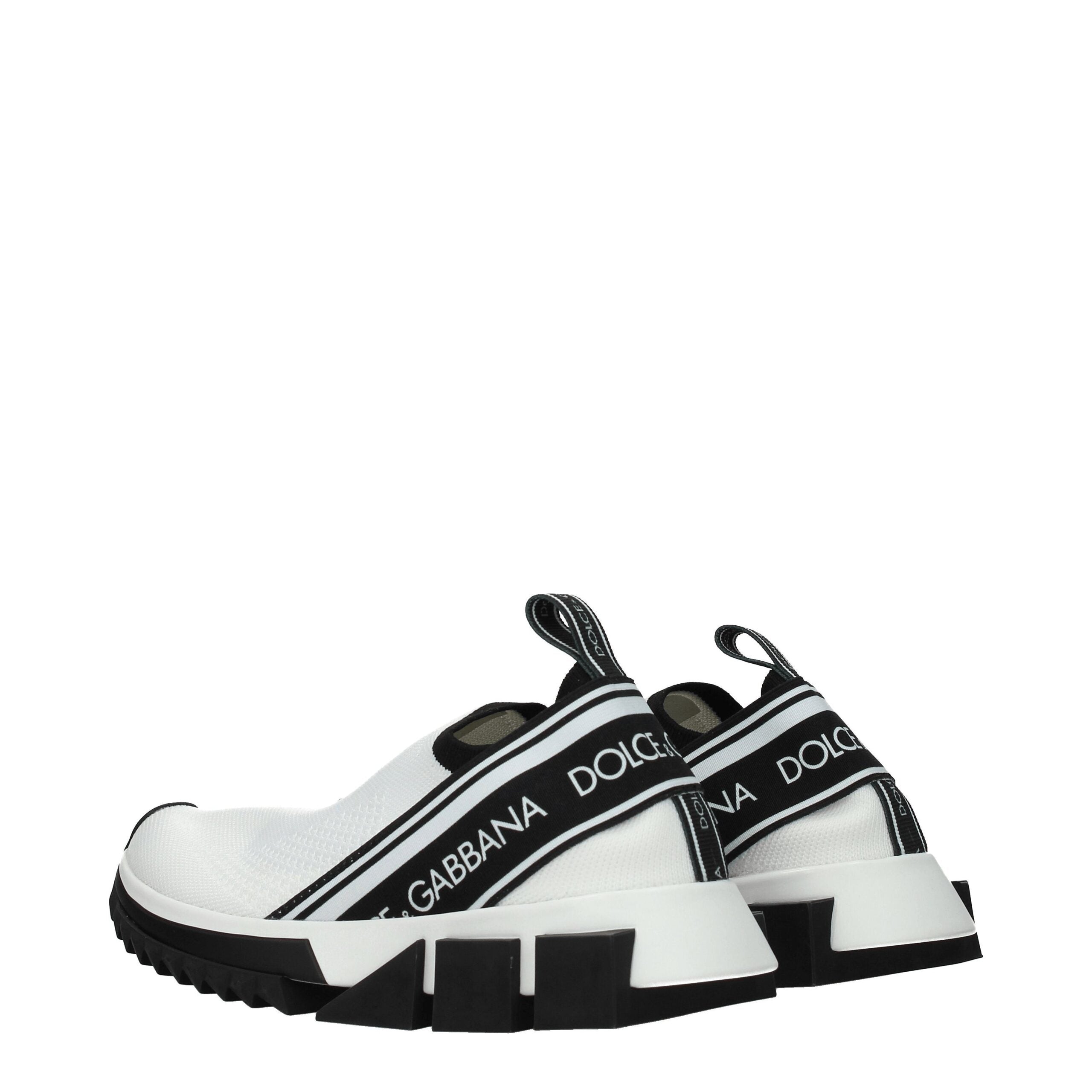 Dolce & Gabbana White Fabric Chunky Sneakers - Zeiniez