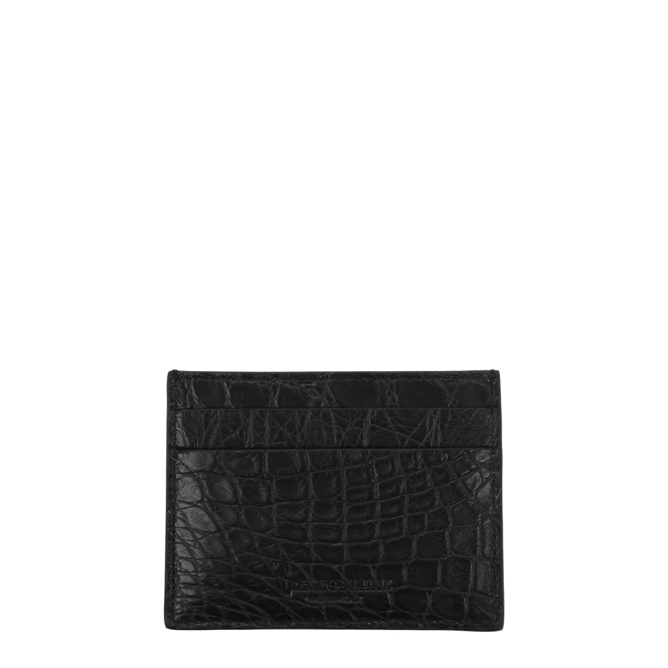 Billionaire Italian Couture Black Crocodile Cardholder - Zeiniez
