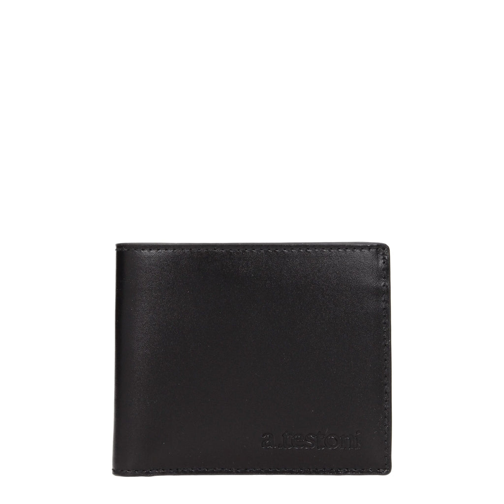 Testoni Black Leather Wallet - Zeiniez