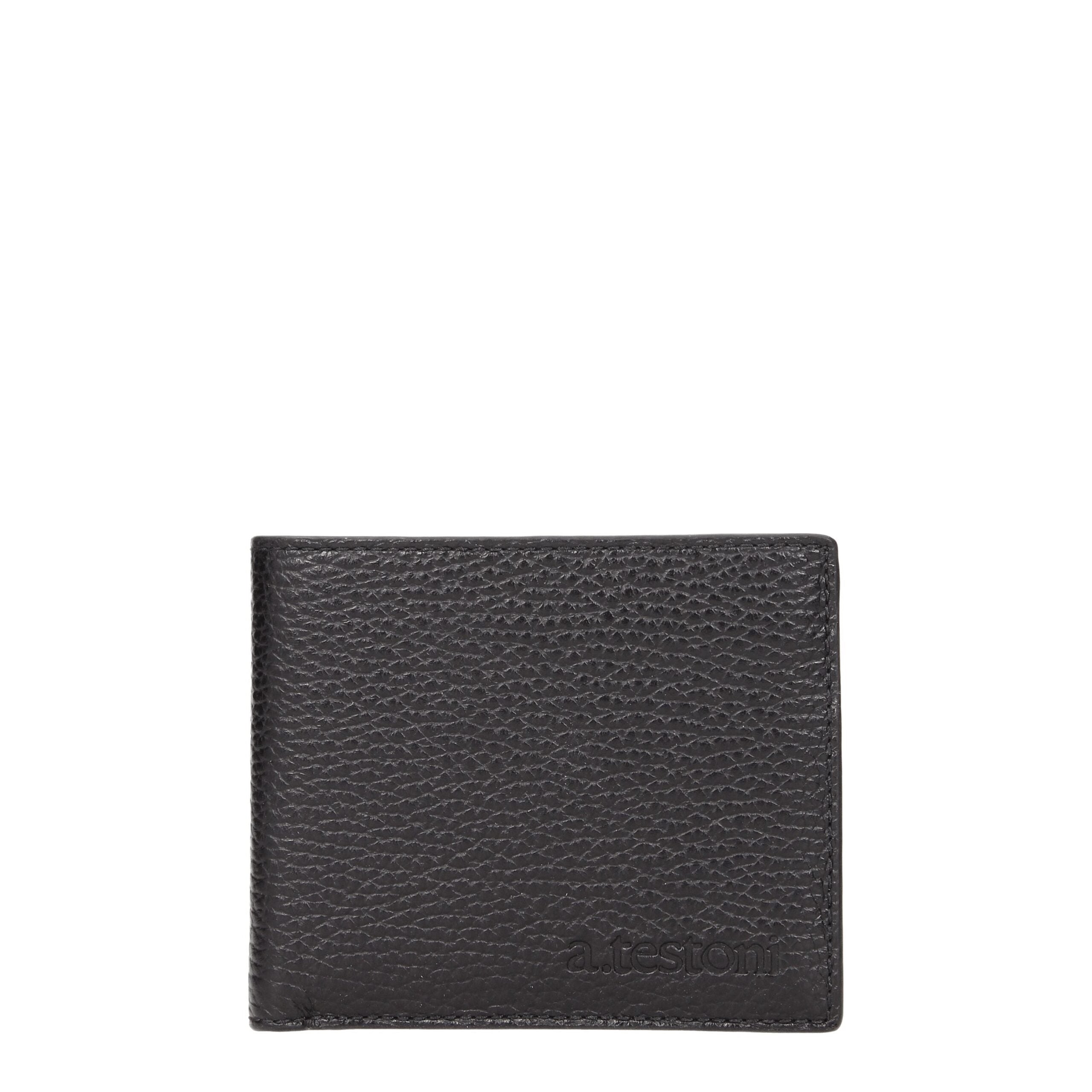 Testoni Black Leather Wallet - Zeiniez