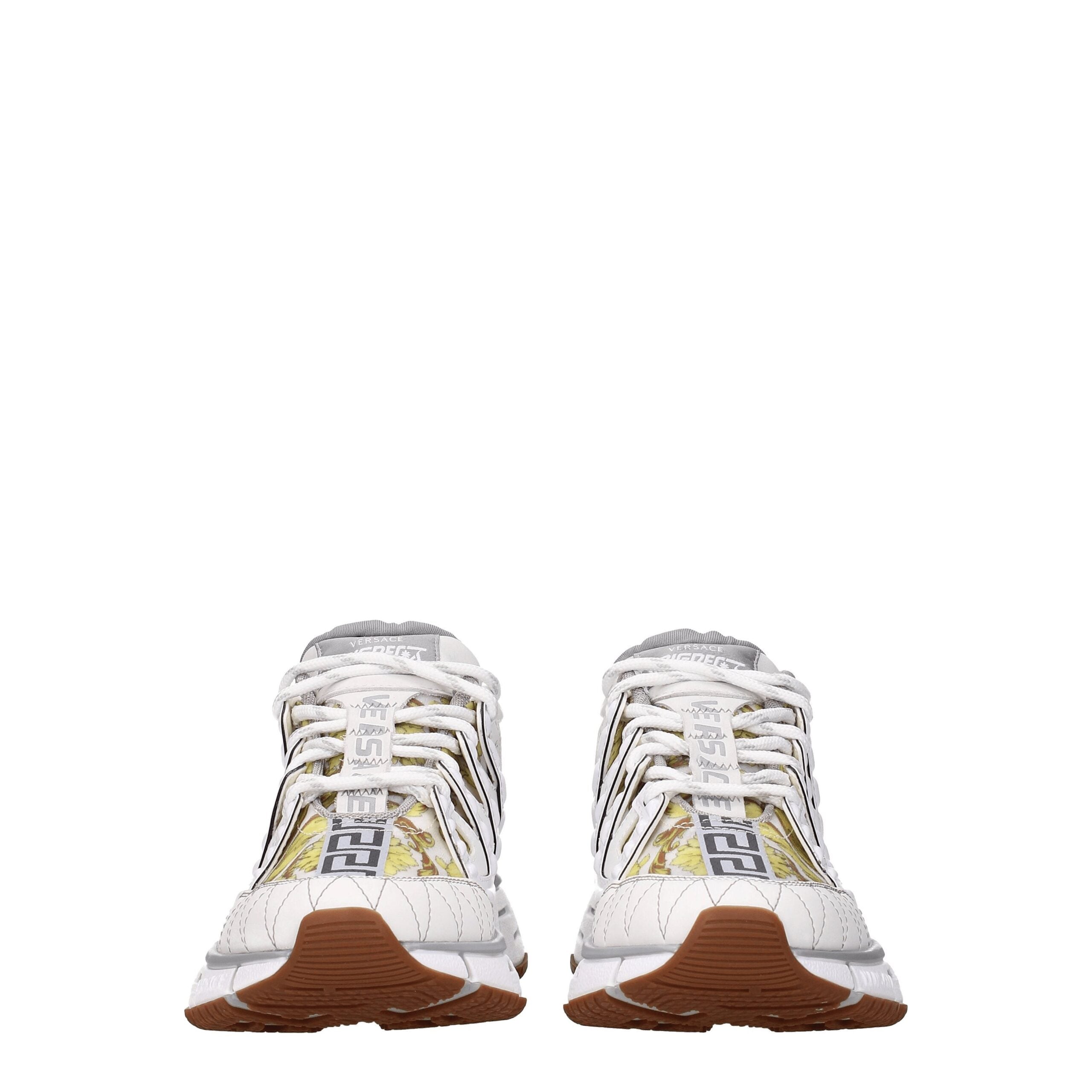 Versace White Leather Athletic Sneakers - Zeiniez