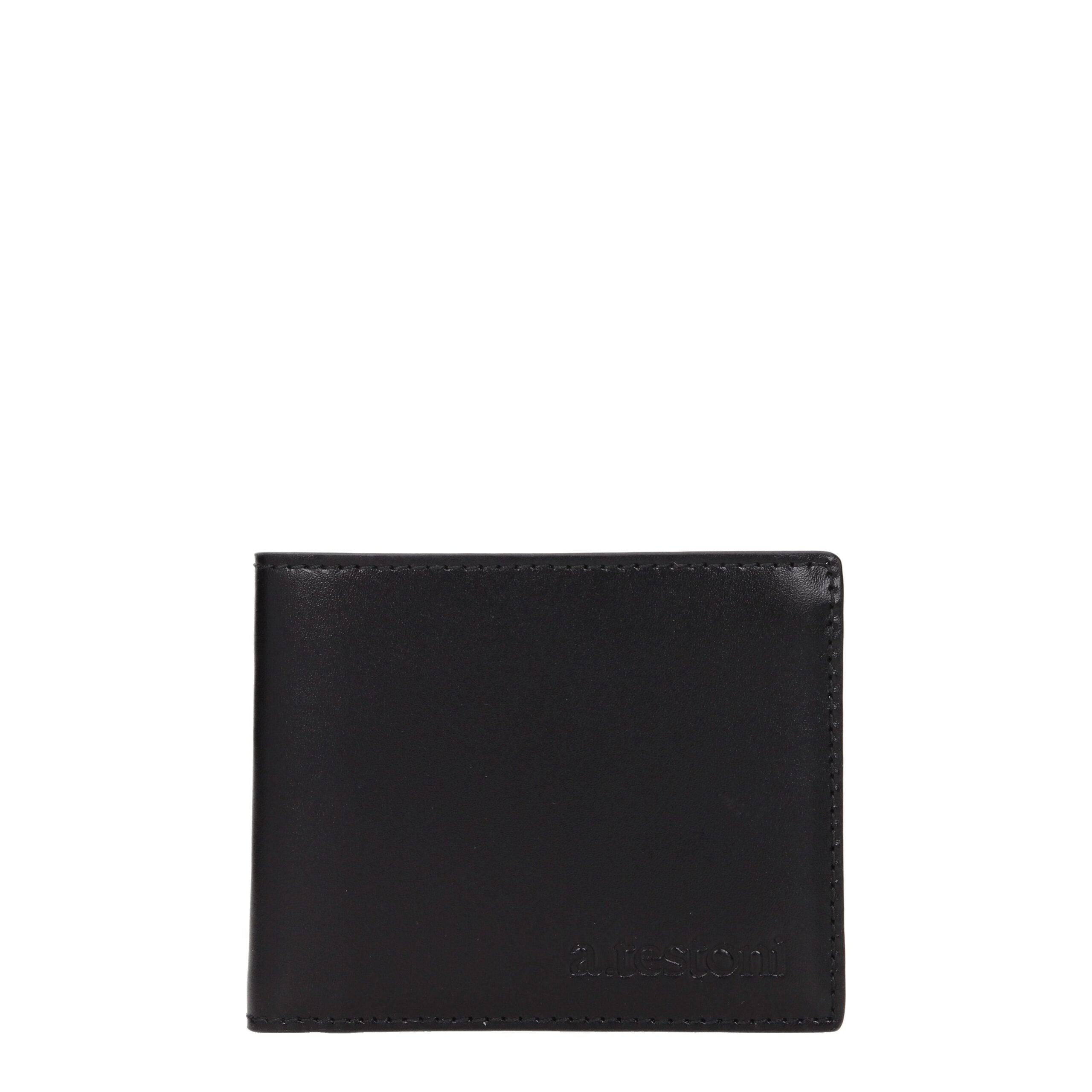 Testoni Black Leather Wallet - Zeiniez