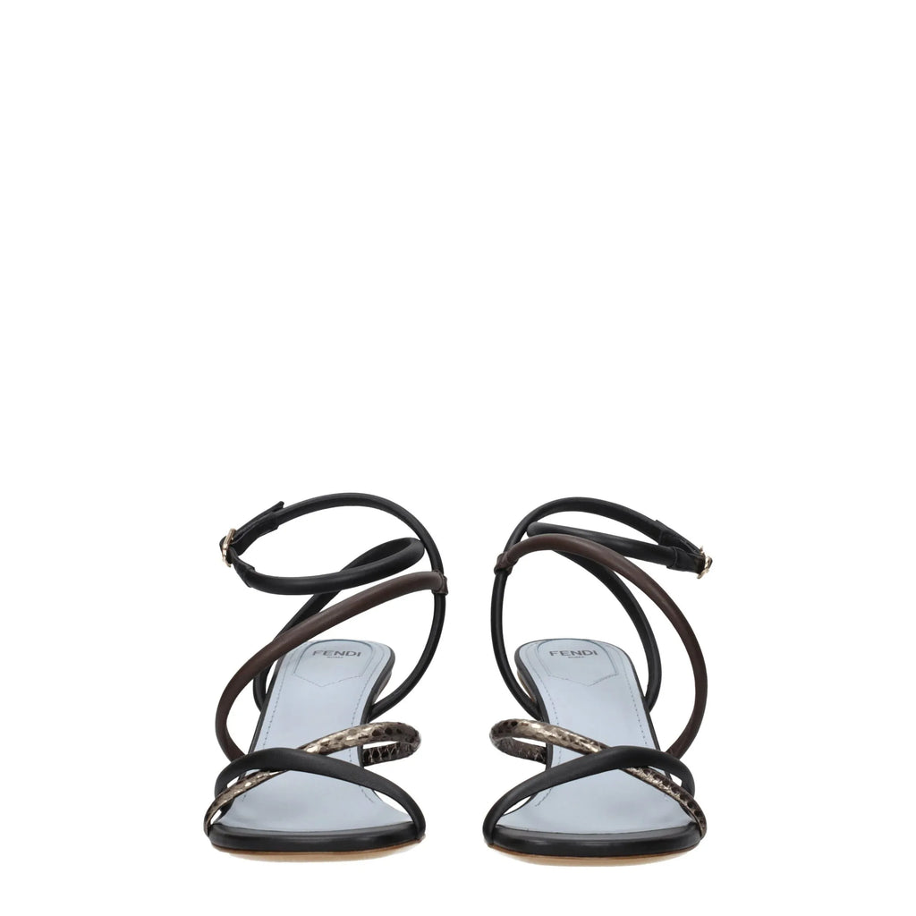 Fendi Multicolor Leather Flat Sandals - Zeiniez