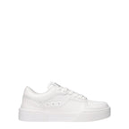 Dolce & Gabbana White Leather Low Top Sneakers - Zeiniez