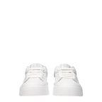 Dolce & Gabbana White Leather Low Top Sneakers - Zeiniez