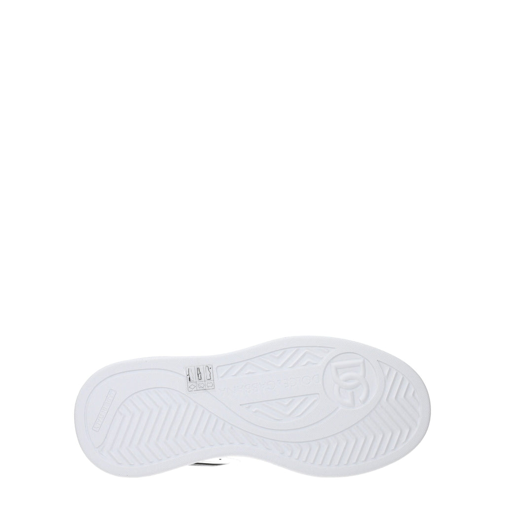 Dolce & Gabbana White Leather Low Top Sneakers - Zeiniez