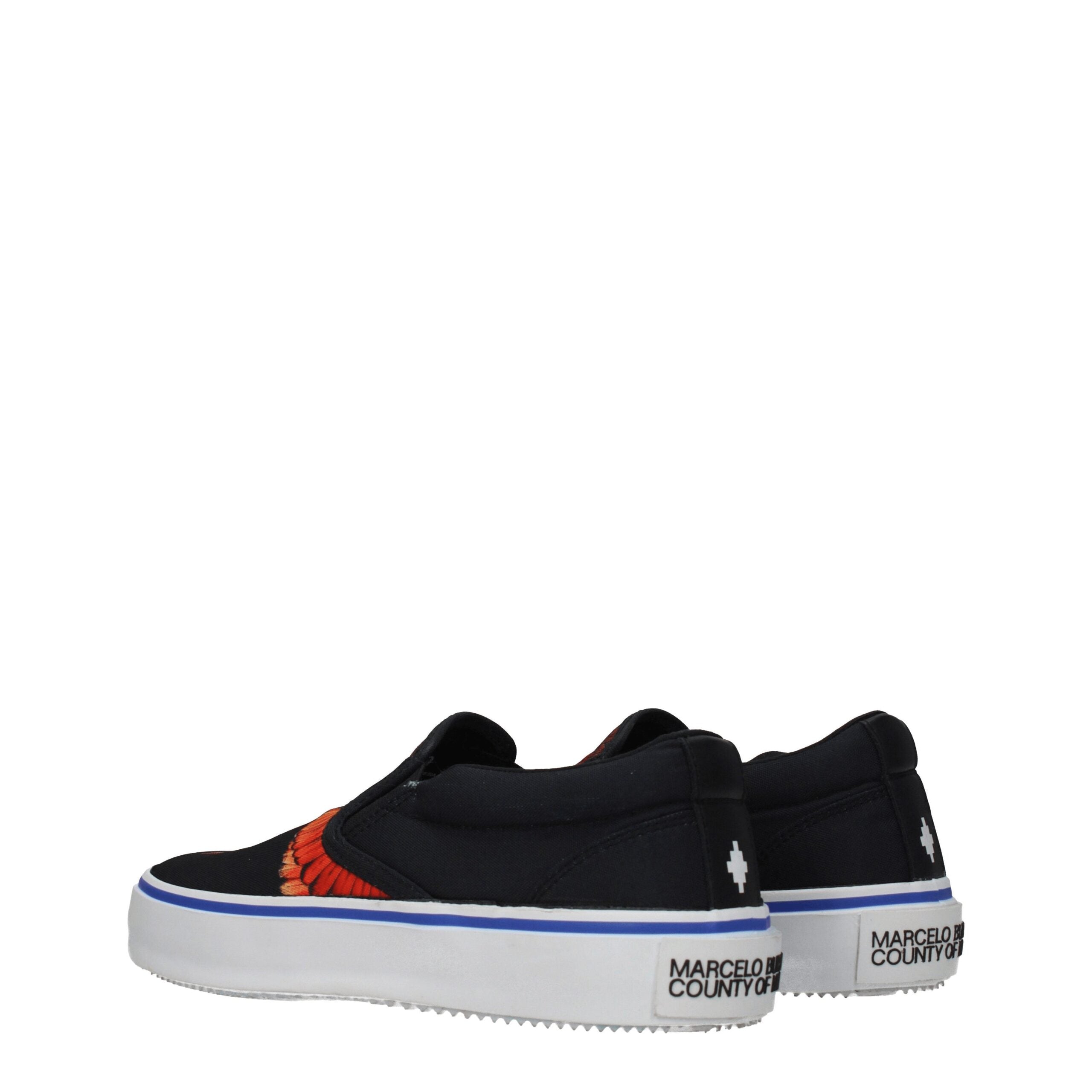 Marcelo Burlon Black Fabric Slip-On Loafers - Zeiniez