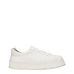 Jil Sander White Leather Platform Sneakers - Zeiniez